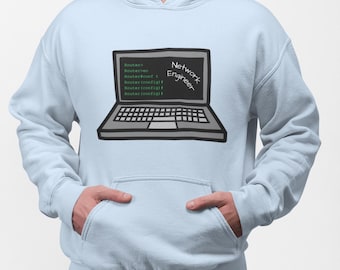 Sudadera con capucha CLI para ingenieros de red, sudadera con estampado de comandos de terminal, unisex, color oscuro, regalo ideal para ingenieros de red y profesionales de TI.