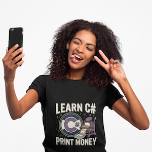Learn C# Print Money T-Shirt, Funny C# Developer Graphic Tee, Unisex Bold Gift for C# Programmers and Dotnet Developers