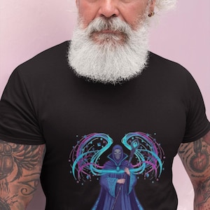 Koszulka Network Wizard, koszulka graficzna Tech Sorcerer IT Engineer, prezent unisex dla inżynierów sieci, administratorów systemów i specjalistów IT