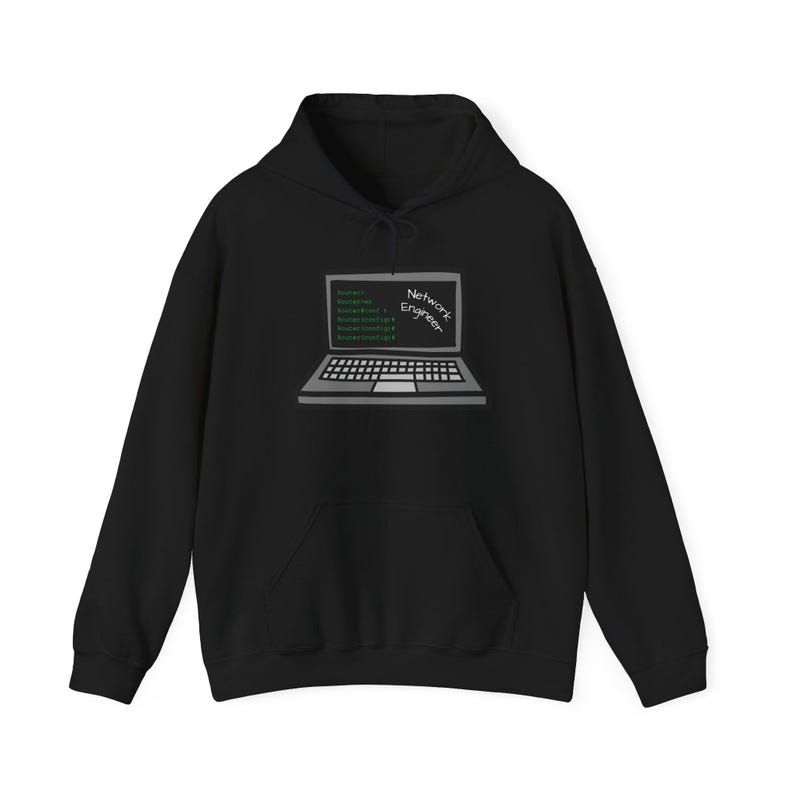 Network Engineer CLI Design Hoodie | Terminal Command Graphic, Networking & IT Tech Apparel image 3