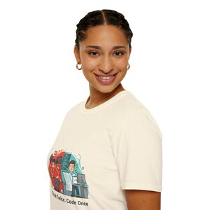 T-shirt Think Twice Code Once Programmeur Humor | Coderingsillustratie afbeelding 12