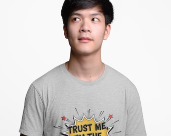 Camiseta "Confía en mí, soy el informático", divertida camiseta con estampado gráfico de humor tecnológico, regalo unisex para profesionales de TI y personal de soporte técnico.