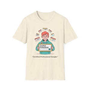 Maglietta certificata Googler Professional / Umorismo tecnologico, distintivo del motore di ricerca