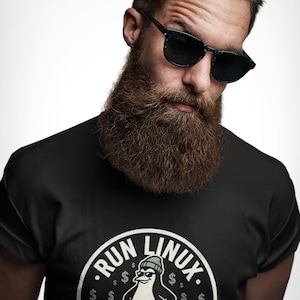 Camiseta Run Linux Get Money, divertida camiseta gráfica estilo urbano con pingüino de Linux, regalo unisex llamativo para usuarios y desarrolladores de Linux.