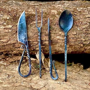 Custom Handmade Medieval Cutlery Set, Kitchen use Set, Dining Set, Best Birthday and Anniversary Gift, 4 Pieces Chef Set, Gift For Loved One