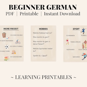 Set of 3 German Educational Posters