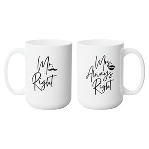 Personalized Fathers Day Gift, Personalized Dad Coffee Mug, Coffee Mugs, Gift, Fathers Day Gift From Daughter, Mrs Always right, Mr right