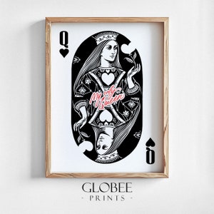 Meine einzige Königin Spielkarte Druck Geschenk für sie Geschenk für Freundin Poker Karte Wand Kunst Paar Geschenk DIGITAL DOWNLOAD illustrierte Wandkunst 338