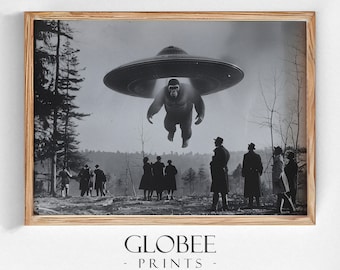 Fotografía de secuestro de Pie Grande: Arte mural vintage divertido (descarga digital)