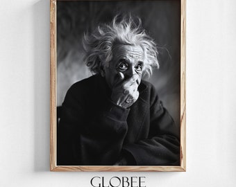 Albert Einstein jaren 1920 Vintage zwart-wit kunst Vintage Wall Art grappige badkamer muur kunst badkamer vintage stijl poster toilet humor 348