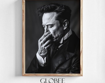 Elon Musk Vintage Zwart & Wit Kunst Vintage Muurkunst Grappige Badkamer Muurkunst Badkamer Vintage Stijl Poster Toilet Humor 350