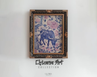 Chinese Ox Zodiac Sign Antique Chinese Art China Printable Art Black and Red Vintage Print Chinese Zodiac Ox Art 108