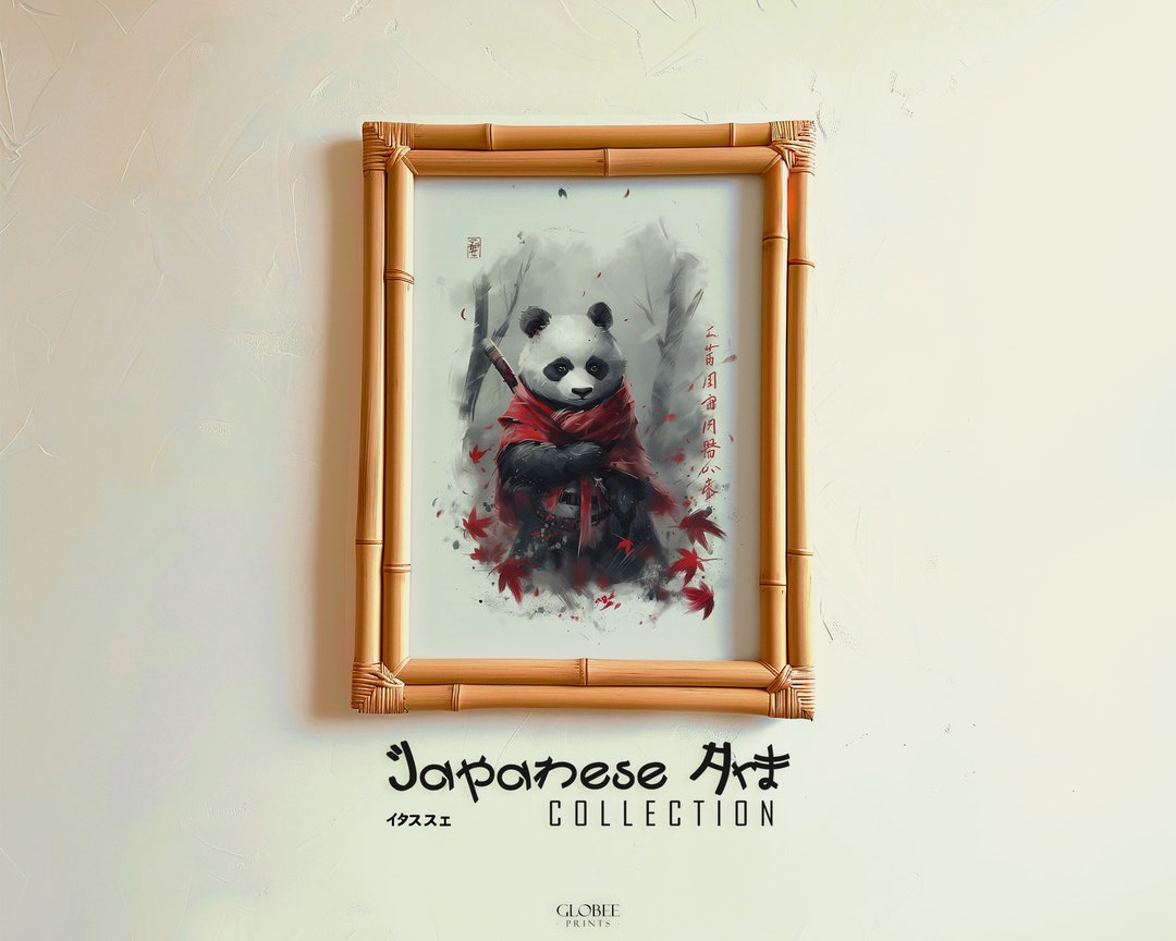 Japanese Samurai Panda Art Antique Asian Art Japanese Printable Art ...