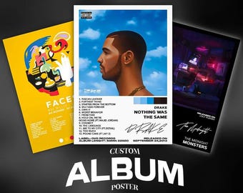 Póster de álbum personalizado a partir de foto / Ilustración musical personalizada / Arte mural digital