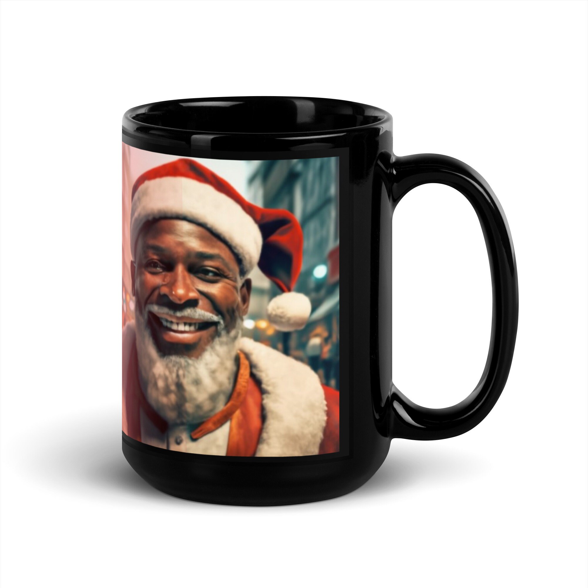 African-american Santa Claus Merry Christmas Black Glossy Mug / Black Santa  - Etsy
