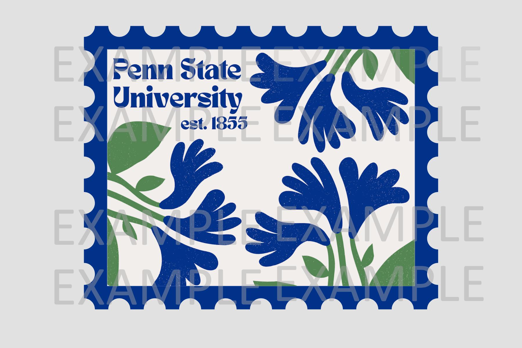Custom College Floral Stamp Sticker Vintage University Vinyl Decal ...