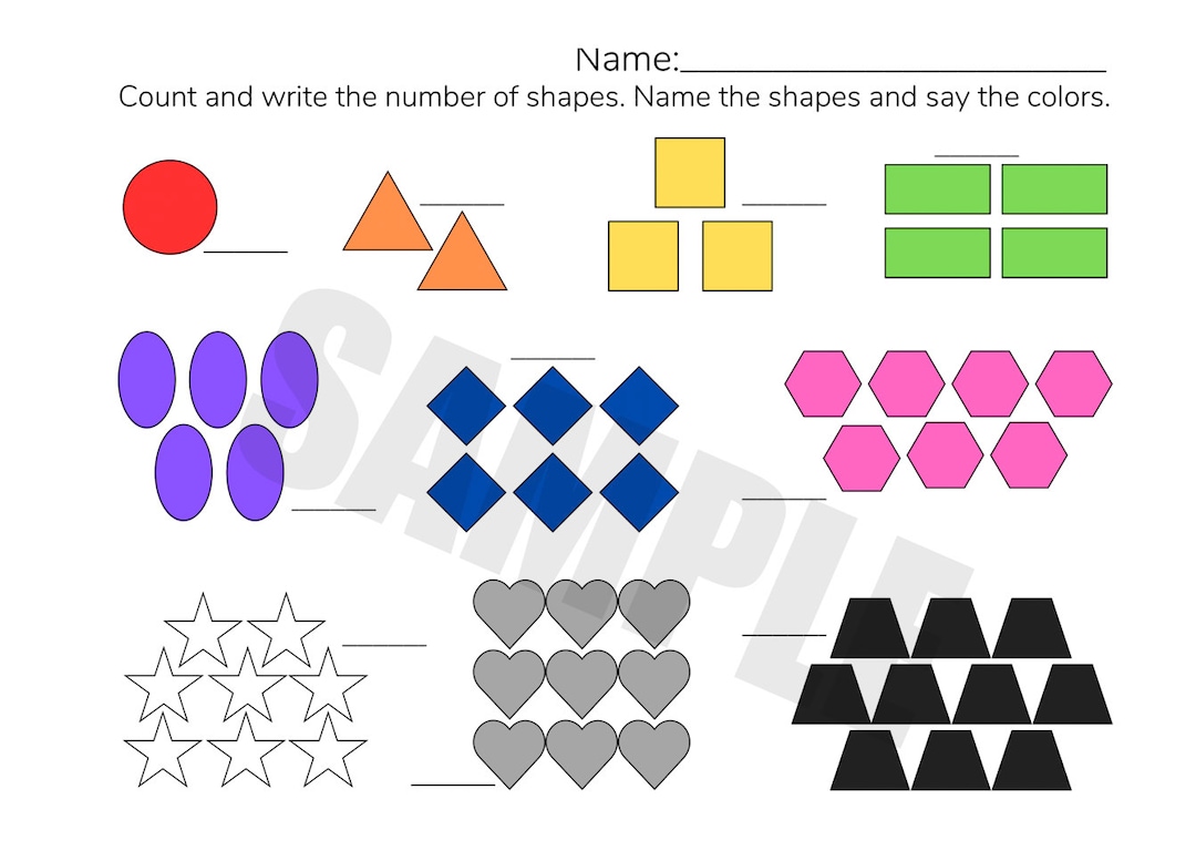 Pre-k Math Worksheets - Etsy