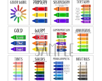 Color Wheel and Color Theory Poster Bundle