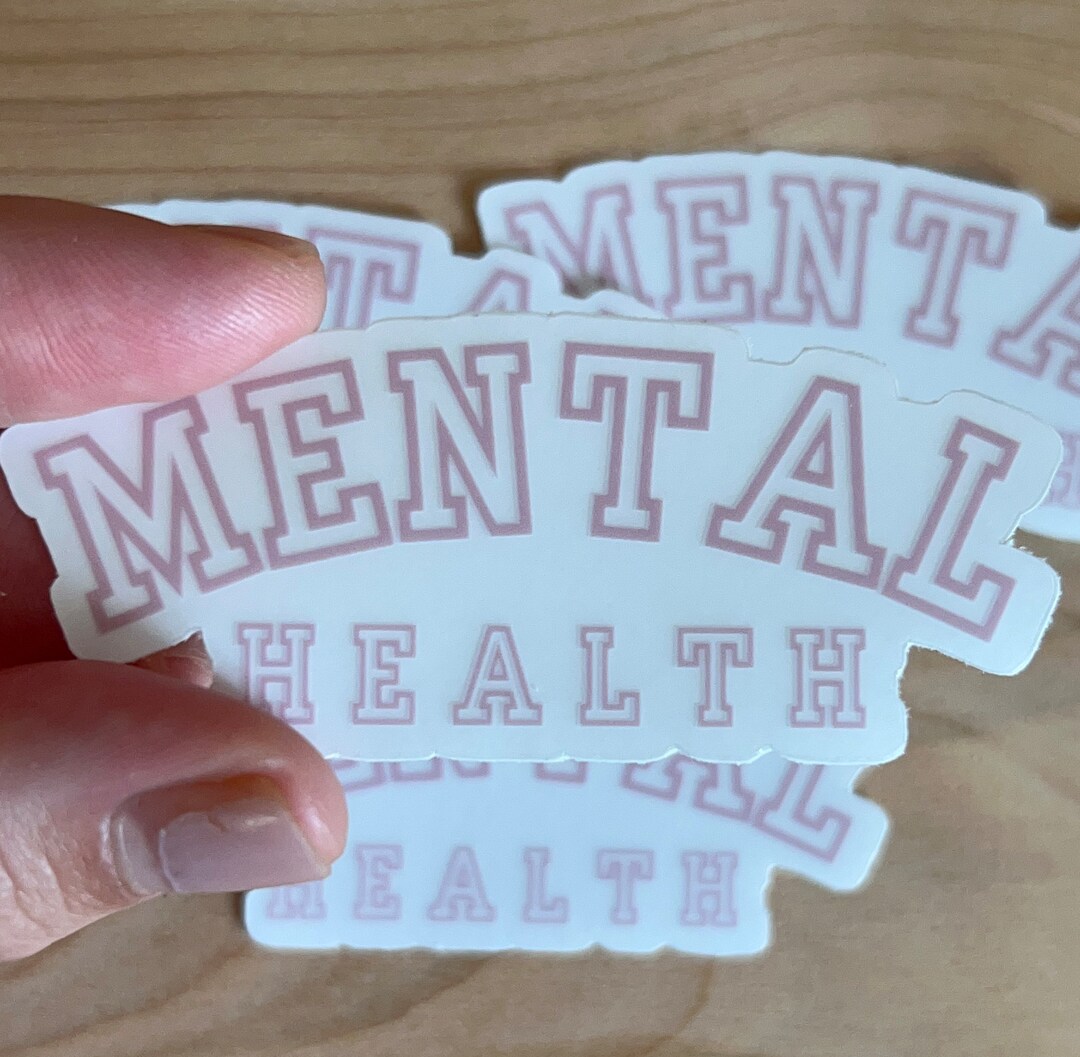 Mental Health Pink | 3.0" X 1.3" Clear Sticker | Mental Health Stickers ...