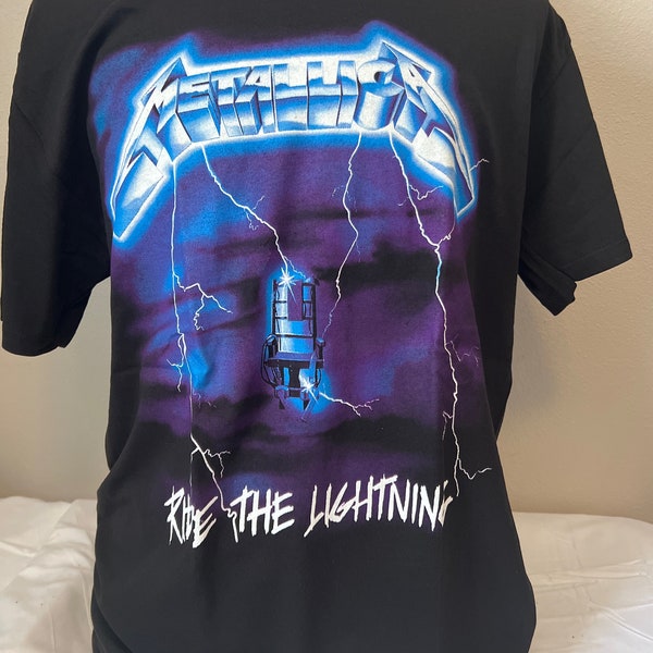 Metal ride the lightning print T-shirt