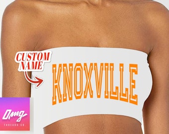 Knoxville Tennessee Tube Top, Tailgate Gear, Personalized Any School Apparel, College Football, Perfect Gift for Vols Fans, Crop Tops