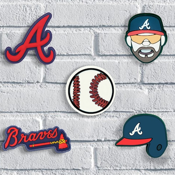 Braves Croc Charms, Baseball Croc Charms, Softball Croc Charms, Atlanta Croc Charms, Charms, Baseball Jibbitz, Shoe Charms, Birthday Gift