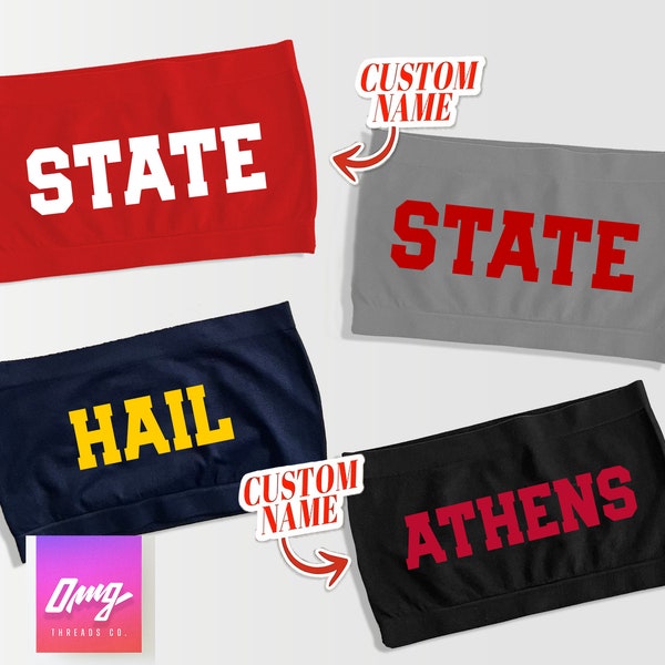 Custom College Bandeau Tube Top, Tailgate Gear, College Acceptance Gift, Personalized Any School Apparel, College Football, University Tops