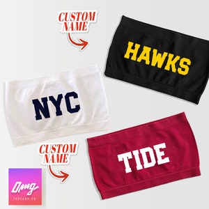 Custom College Bandeau Tube Top, Tailgate Gear, College Acceptance Gift, Personalized Any School Apparel, College Football, University Tops image 2