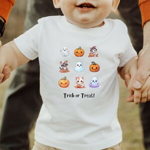 Infant Cute Spooky Halloween Cat Trick or Treat Tee 6-24 Mo, Kids Halloween T-Shirt, First Trick or Treating, Halloween Infant Shirt Design