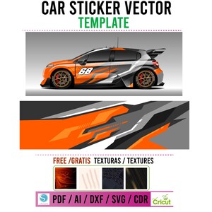 VECTOR Sticker Car Skin Template Vector / Skin Template