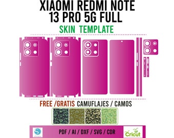 Xiaomi Redmi Note 13 Pro 5G Full Skin Template Vector