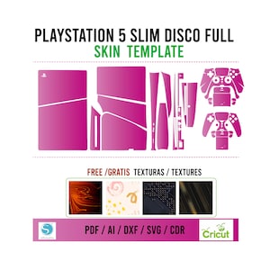 Modello skin vettoriale/modello skin per disco sottile per PlayStation 5