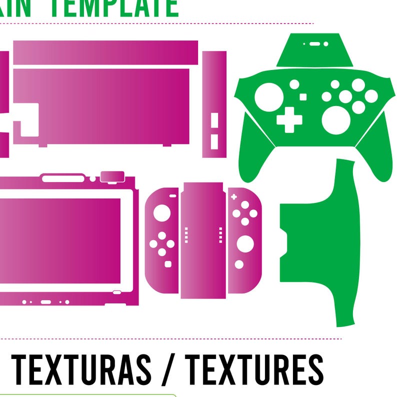 Console N. Switch V1 Skin Template Vector / Plantilla De Piel - Etsy