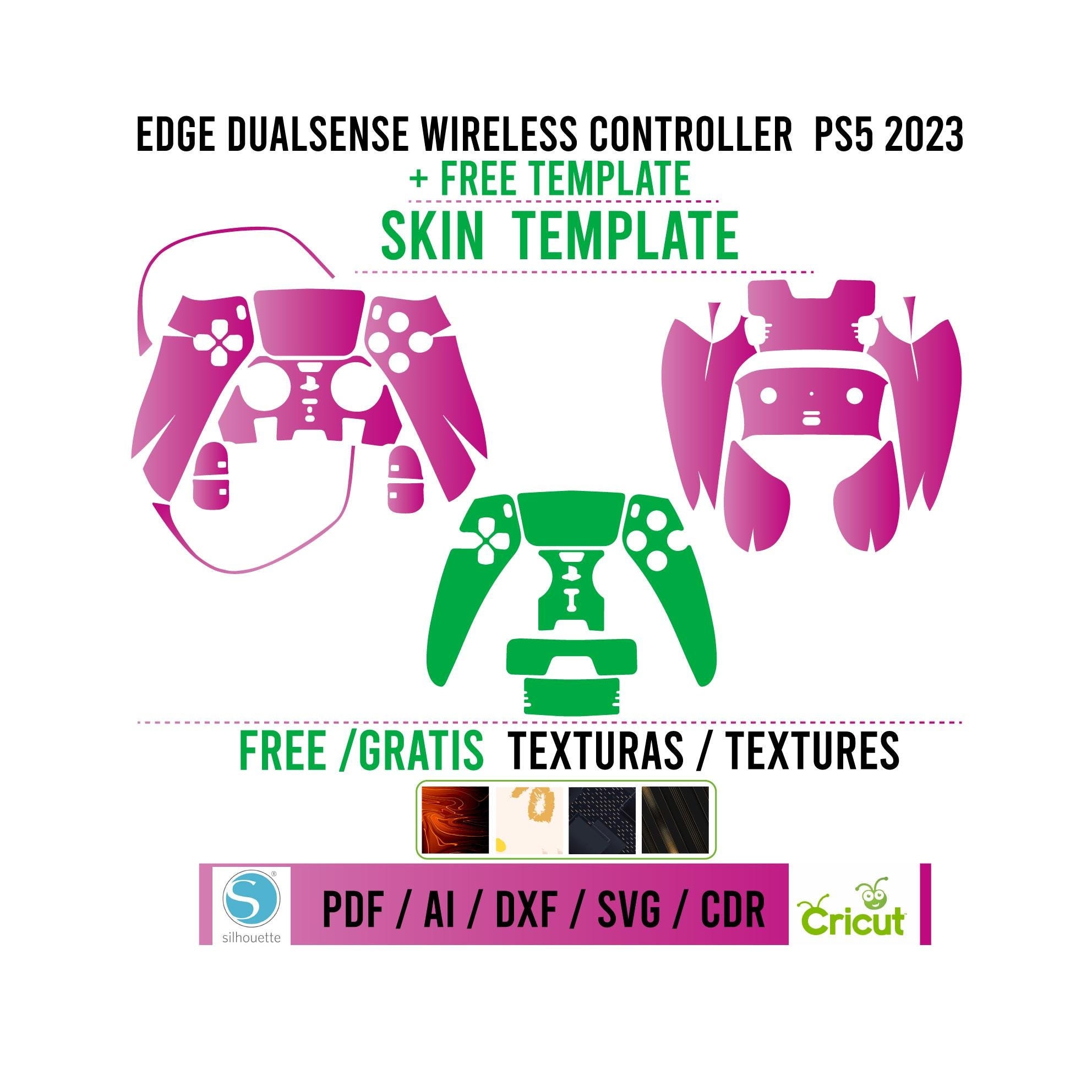 Edge playstation 5 controller Skin Template Vector / Skin template