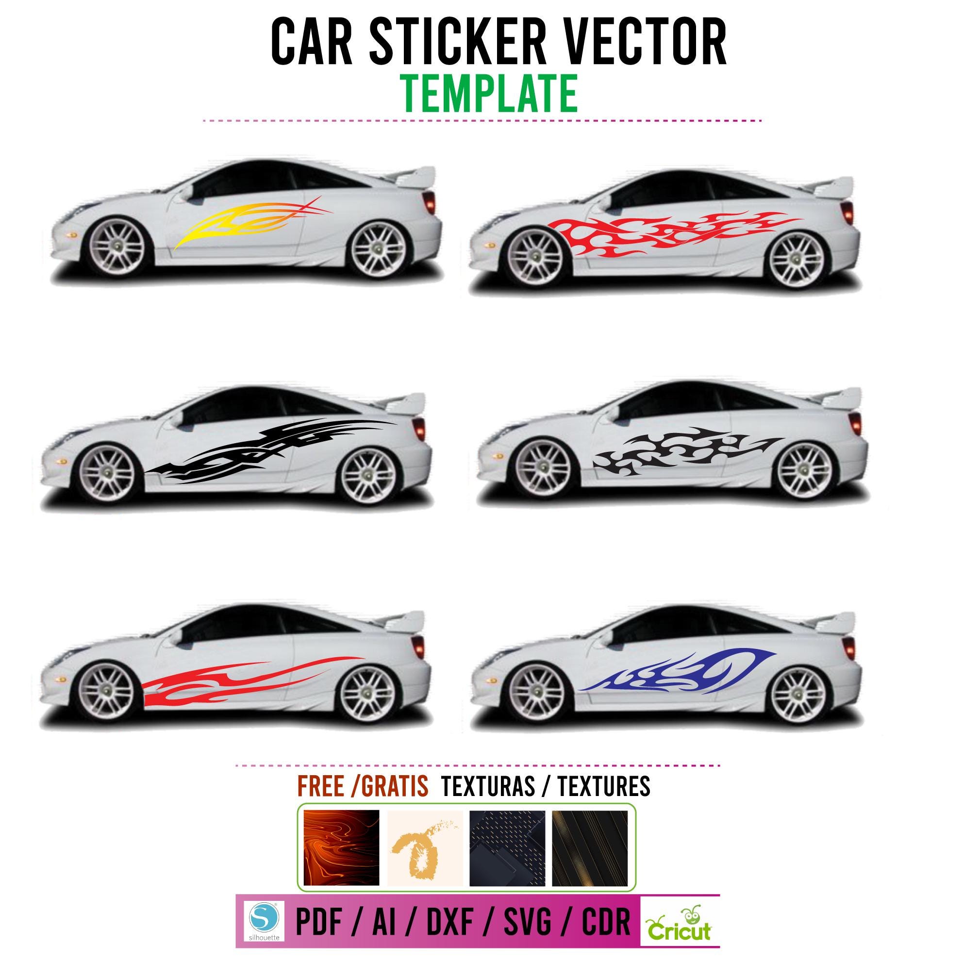 Bundle VECTOR Auto Skin Template Vector / Skin Template - Etsy