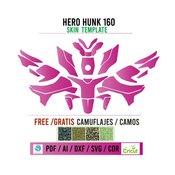 Moto Hero HUNK 160 Skin Template Vector