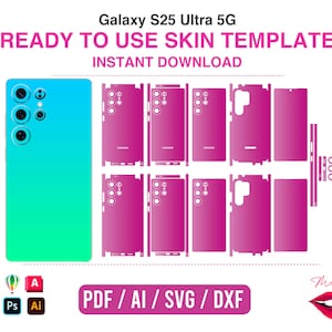 Galaxy S25 Ultra スキンテンプレート – デジタルフォンラップ – 即時ダウンロード
