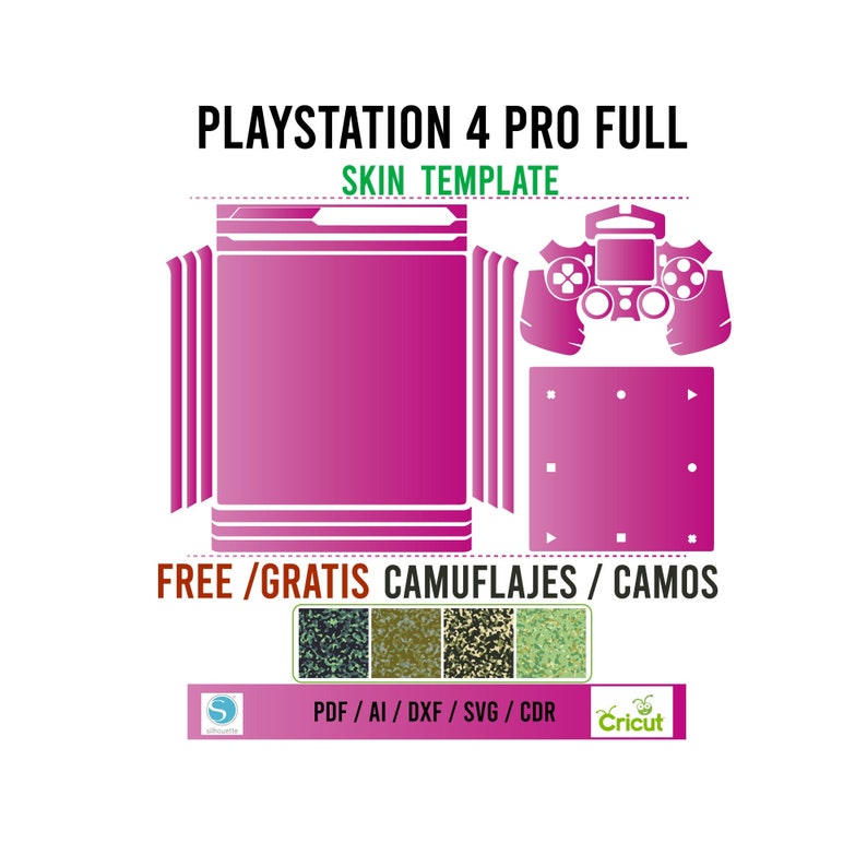 Playstation 4 Pro Full Skin Template - Etsy