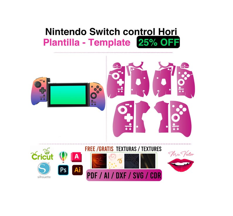 N Sw Control HORI Skin Template Vector Mrvector - Etsy