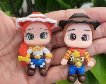 Cowgirl- Clays for bows- Clay Bow Center clay doll , bow centerpieces, clay center for bows, toystory , woody