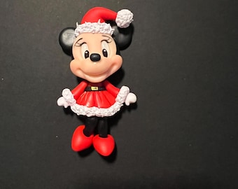 クリスマスミニーにインスパイアされた - リボン用粘土 - 粘土のリボンセンター粘土人形、リボンのセンターピース、リボン用粘土センター、