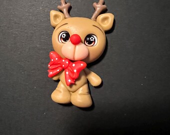 クリスマス - トナカイ - 弓用粘土 - 粘土センター - 粘土人形、弓のセンターピース、工芸品用の粘土センター