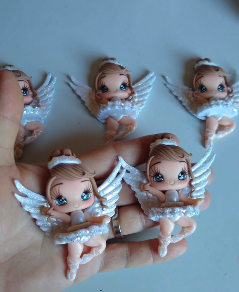 Fairy With Wings Clay Clays for Bows Clay Bow Center Clay Doll, Clay
