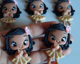 Moana - Glina na kokardy - gliniana lalka z motywem kokardy, ozdoby na środek kokardy, gliniany środek na kokardy,