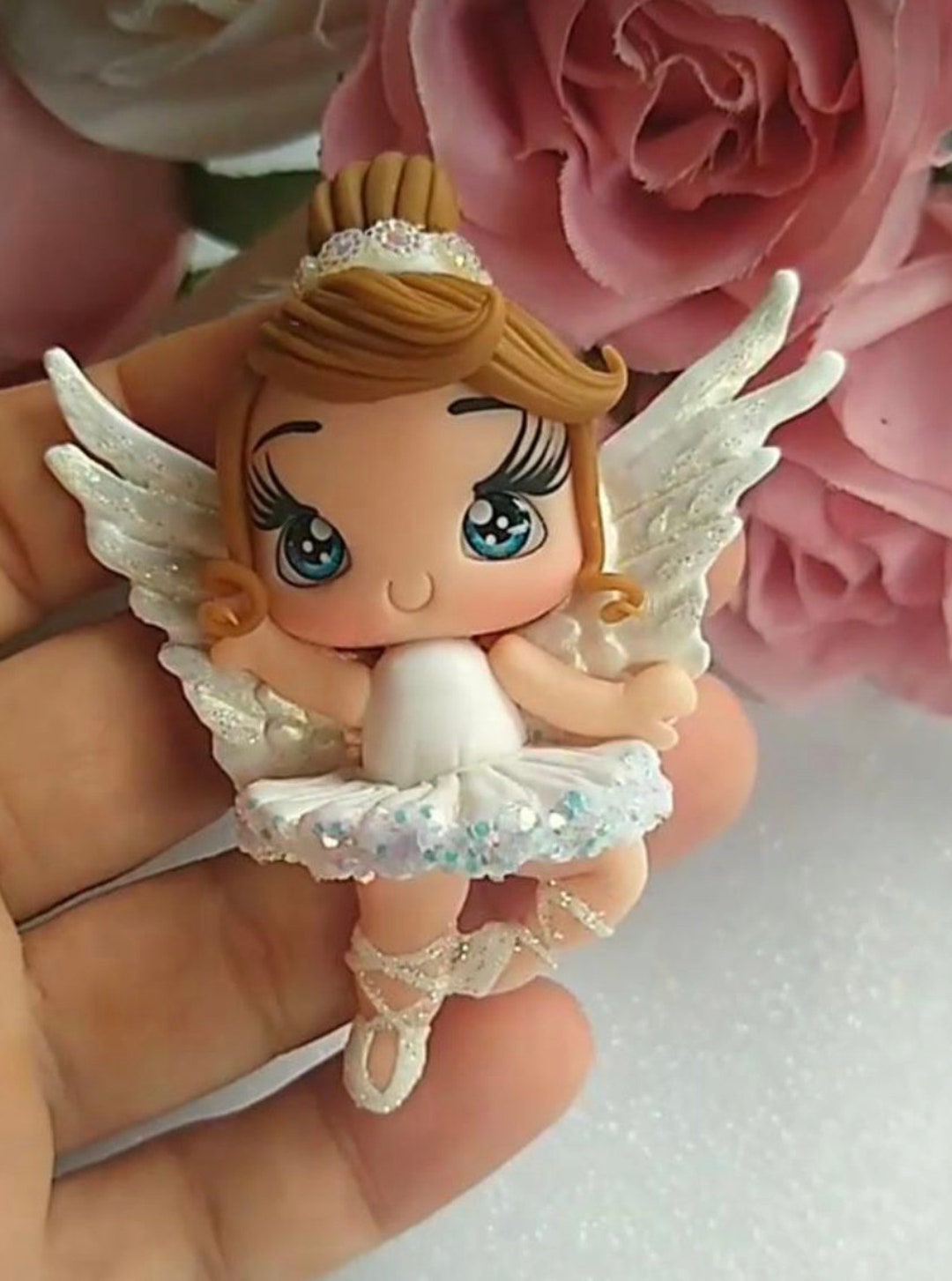 Fairy With Wings Clay Clays for Bows Clay Bow Center Clay Doll, Clay