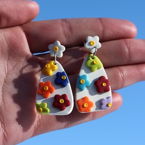 Flower Shape Dangle Earrings | Polymer Clay Earrings