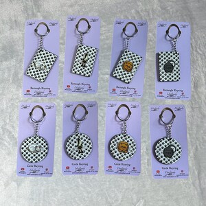 Cat wooden keyring choose cat, circle or rectangle. Paws collection