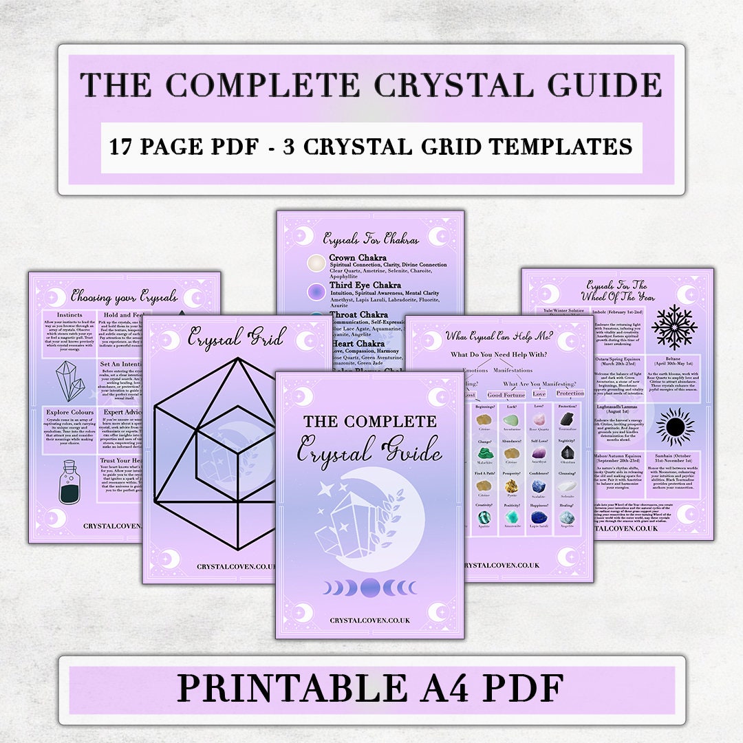 Crystal Rocks Pdf Crystal Information Guide // Crystal Meanings Printable // Crystal ...