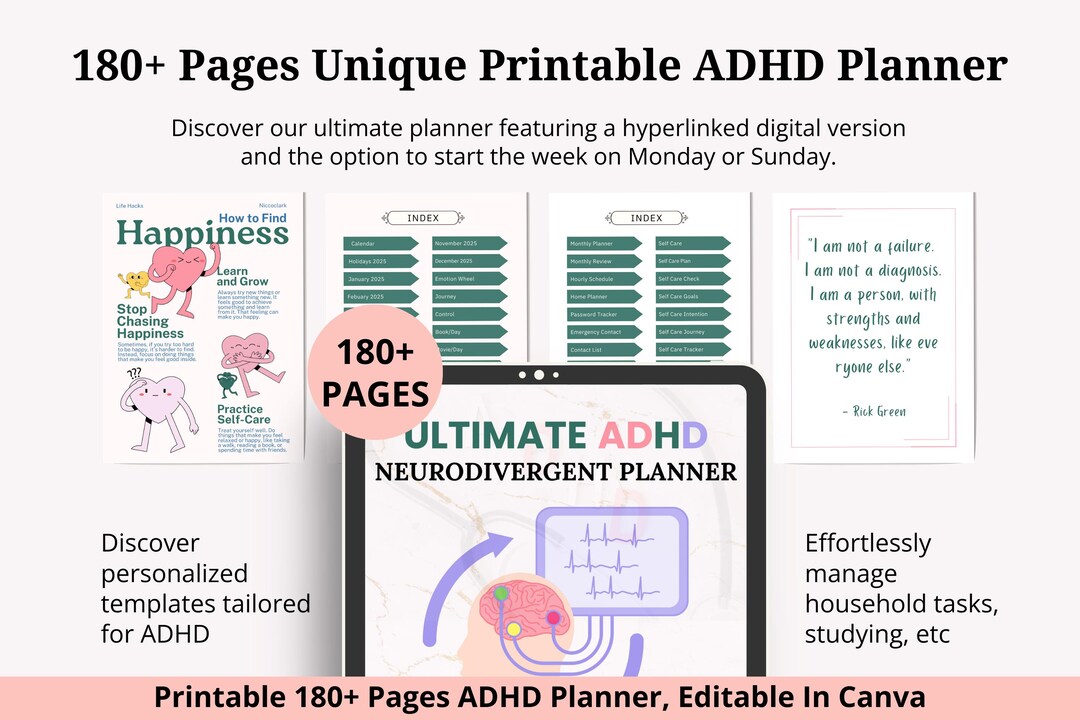 ADHD Digital Planner (made by an Adhder) for Ipad, Goodnotes + Android ...
