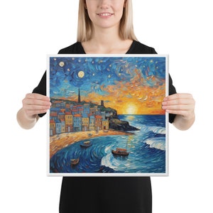 Captivating St Ives Painting: Serene Seaside Beauty on Canvas